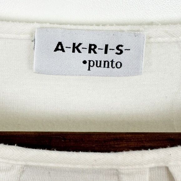 Akris Punto Long-Sleeve Modal Stretch Top Cream Size Medium - Picture 6 of 7